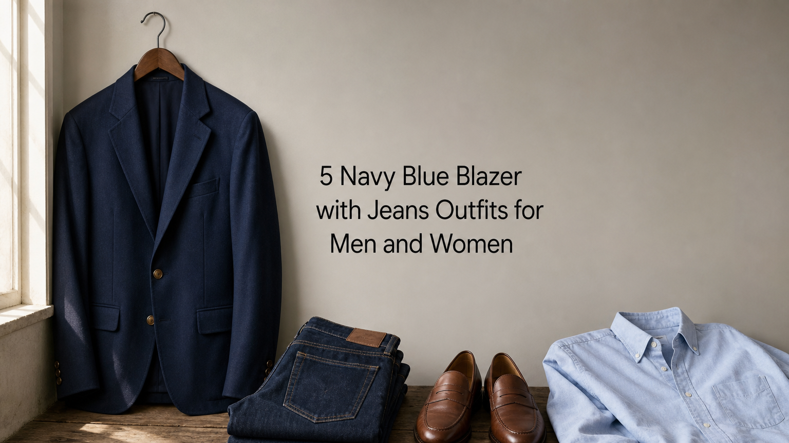 5 Navy Blue Blazer with Jeans Outfits for Men and Women